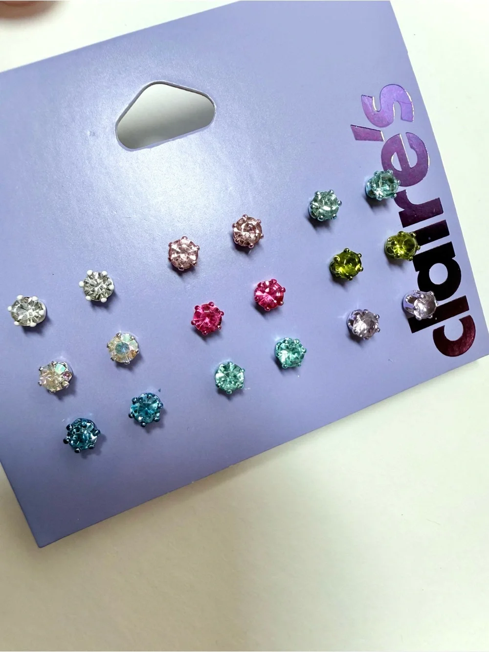 Claire's Clear Crystal Stud Earring Set